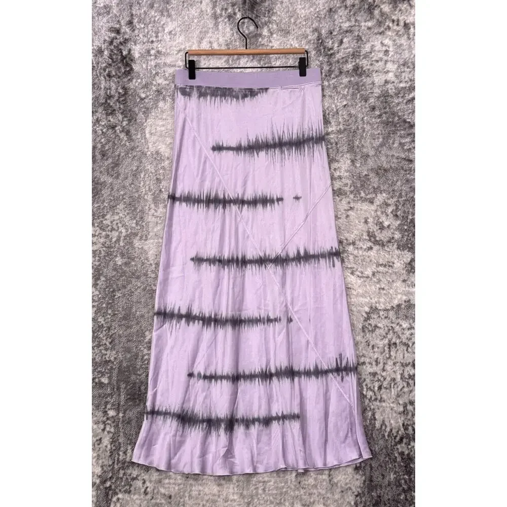 ATM Skirt Medium Womens Purple Tie Dye Silk Pullon A Line Midi Maxi